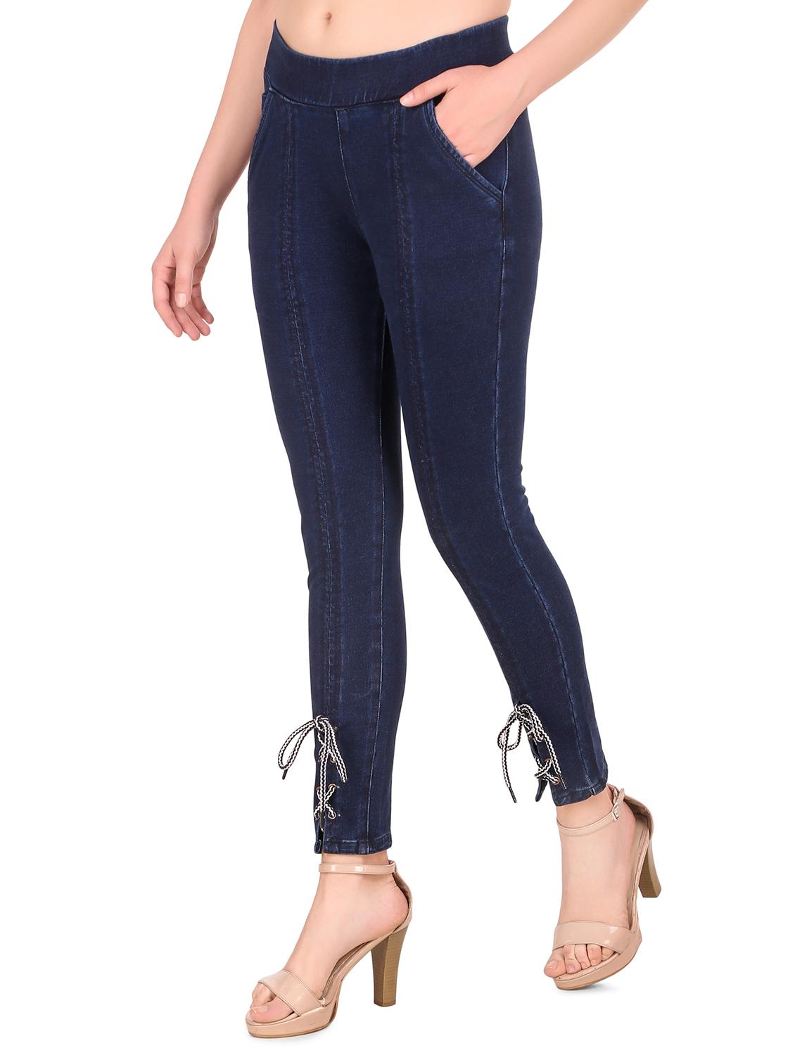 criss cross tie up denim jegging - 16667402 - Zoom Image - 2
