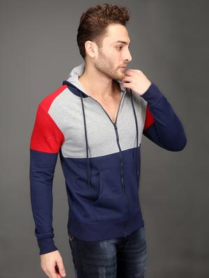 blue color block sweatshirt - 16667442 - Standard Image - 2