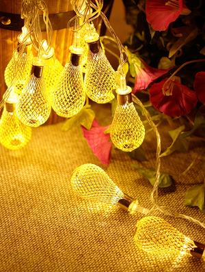 bulb shaped net design golden lights - 16667734 - Standard Image - 2