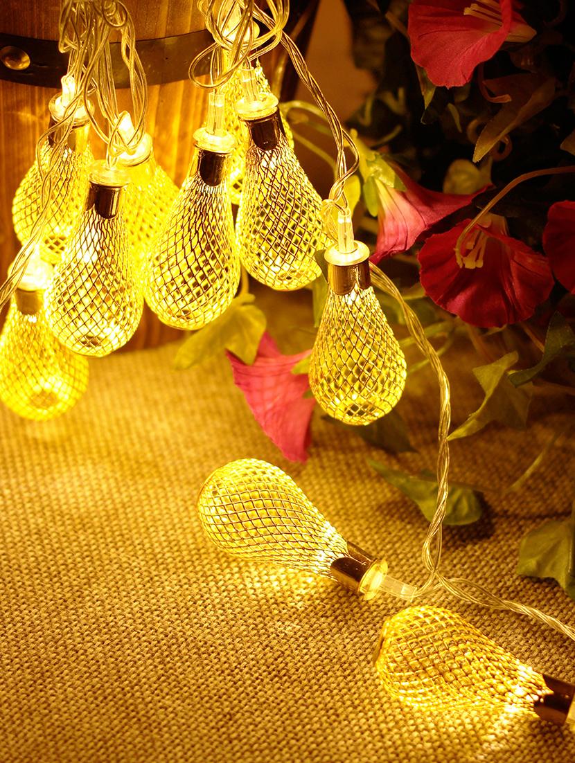 bulb shaped net design golden lights - 16667734 - Zoom Image - 2