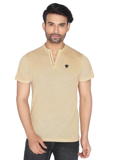 beige melange t-shirt - 16667770 - Standard Image - 1