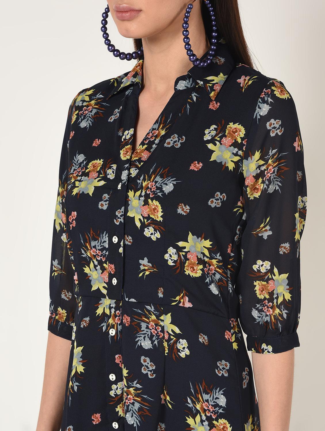 button up floral maxi dress - 16667842 - Zoom Image - 5