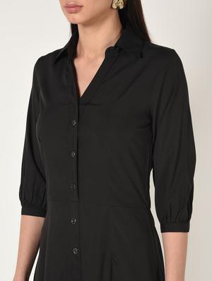 mandarin neck button up maxi dress - 16667843 - Standard Image - 5