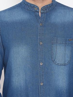 blue faded casual shirt - 16667905 - Standard Image - 5
