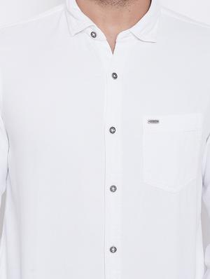 white solid casual shirt - 16667908 - Standard Image - 5