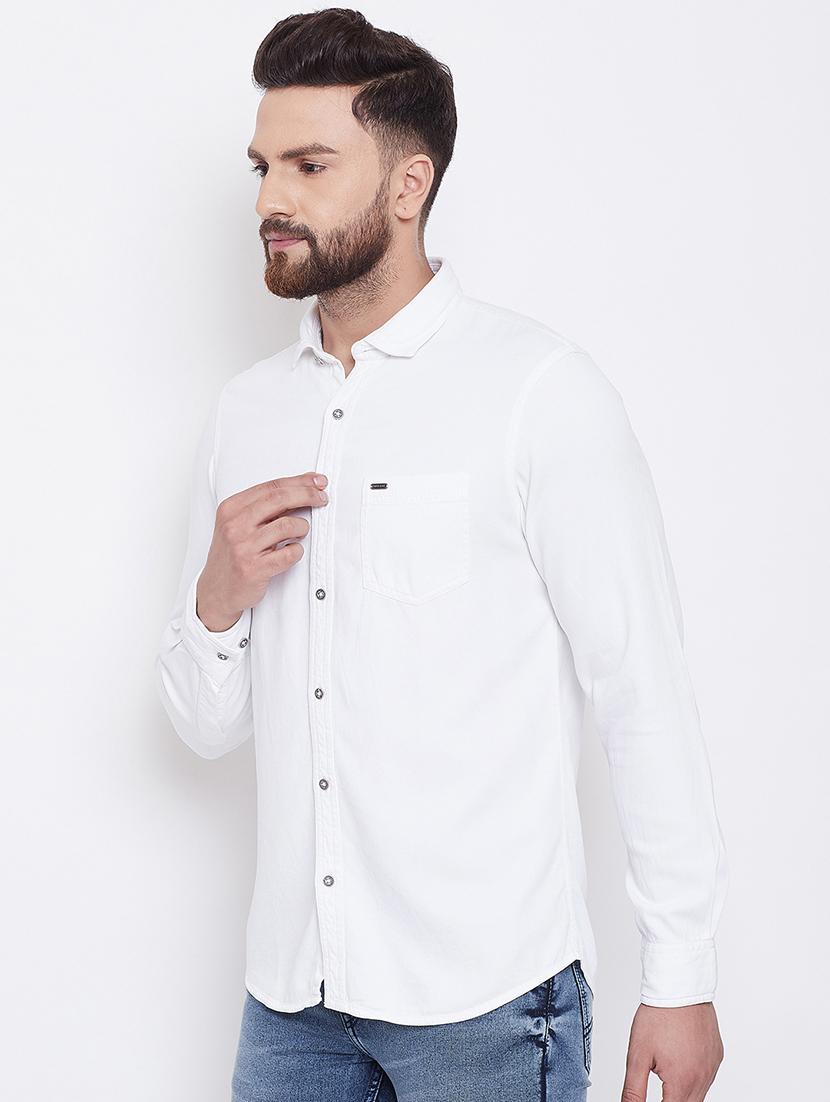 white solid casual shirt - 16667908 - Zoom Image - 2