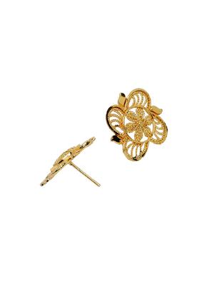 gold metal studs earring - 16668037 - Standard Image - 2
