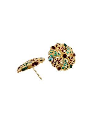gold metal studs earring - 16668047 - Standard Image - 2