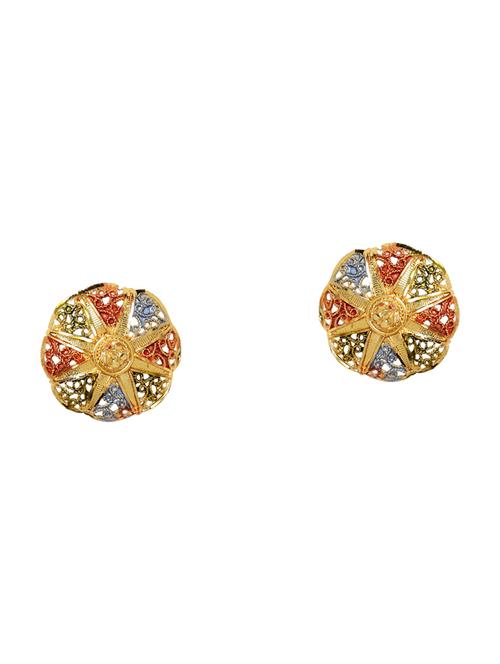 gold metal studs earring - 16668058 - Standard Image - 1
