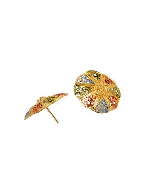 gold metal studs earring - 16668058 - Standard Image - 2