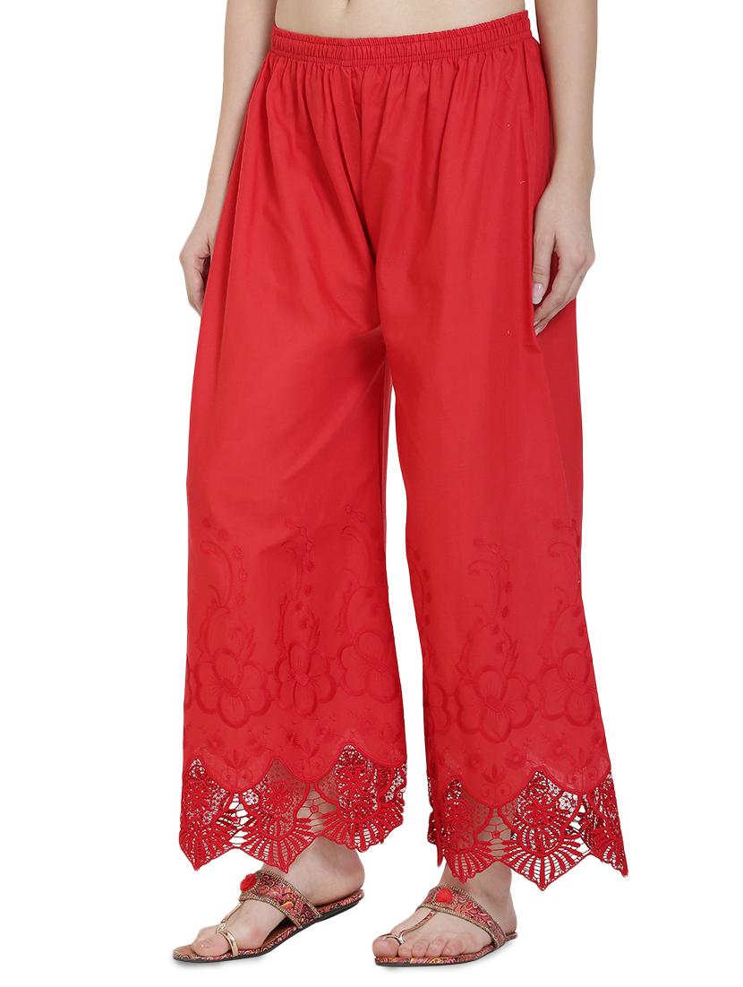 high rise laced hem palazzo - 16668286 - Zoom Image - 2