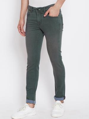 green solid plain jeans - 16669006 - Standard Image - 2