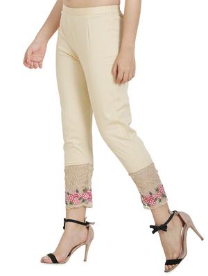 floral embroidered straight tapered pant - 16669014 - Standard Image - 2