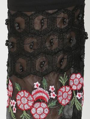 floral embroidered straight tapered pant - 16669016 - Standard Image - 5