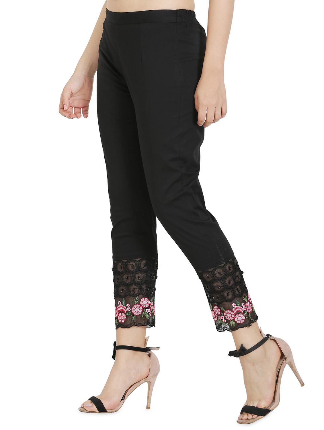 floral embroidered straight tapered pant - 16669016 - Zoom Image - 2