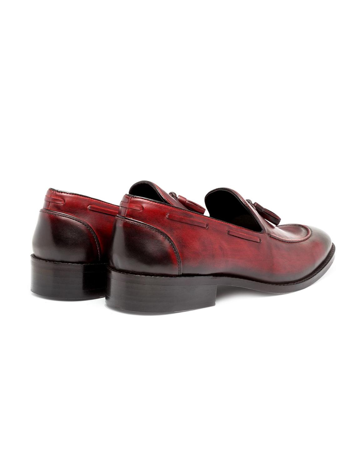 red leatherette tassel slip ons - 16669021 - Zoom Image - 2