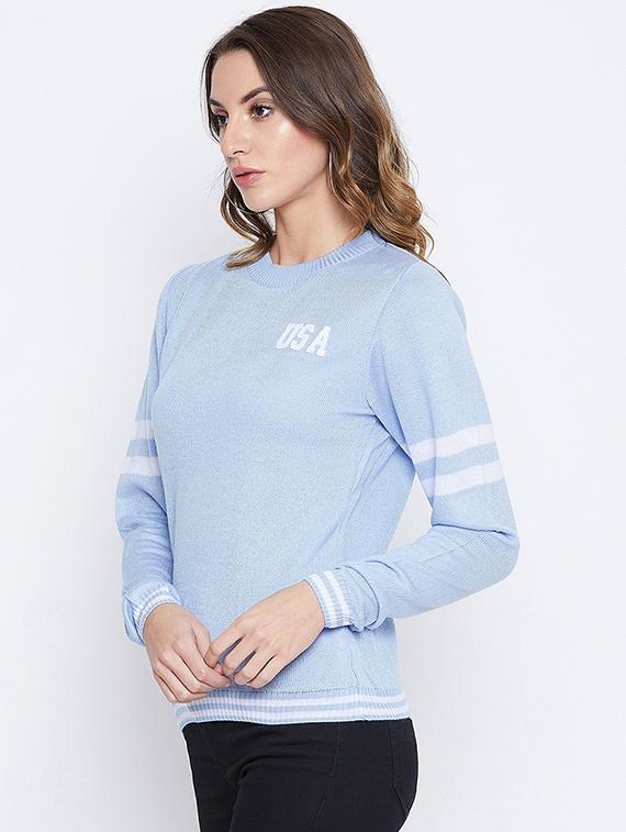 crew neck solid pullover - 16669201 - Zoom Image - 2