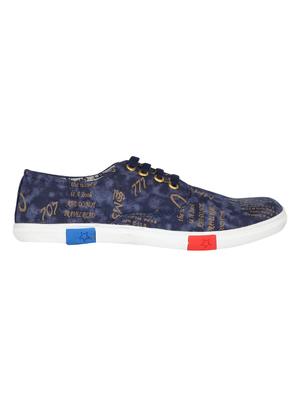navy canvas lace up sneakers - 16669362 - Standard Image - 2