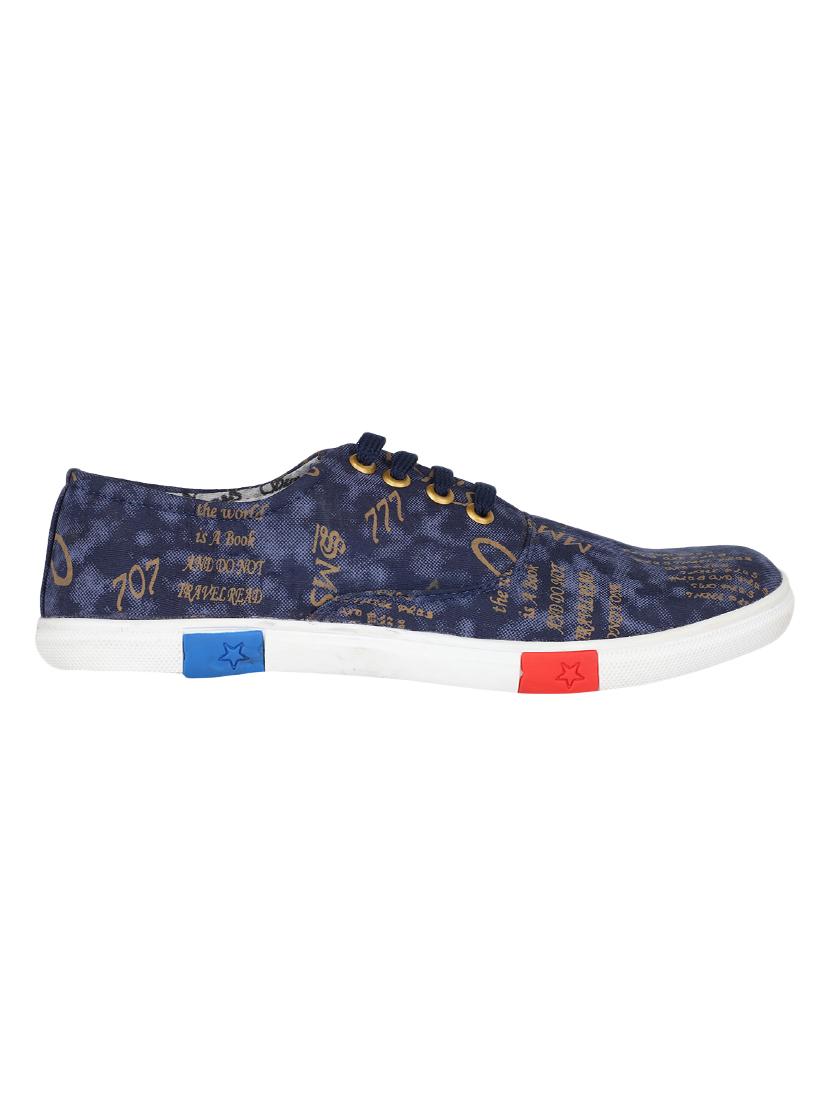 navy canvas lace up sneakers - 16669362 - Zoom Image - 2