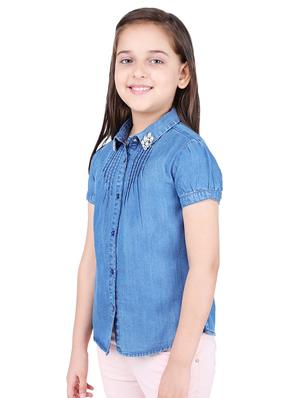 blue cotton shirts top - 16669375 - Standard Image - 2