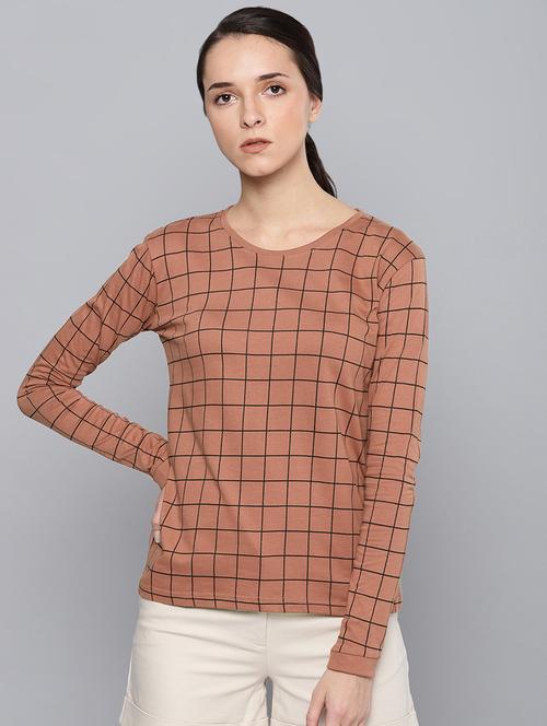 long sleeved checkered tee - 16670191 - Standard Image - 1