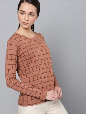 long sleeved checkered tee - 16670191 - Standard Image - 2