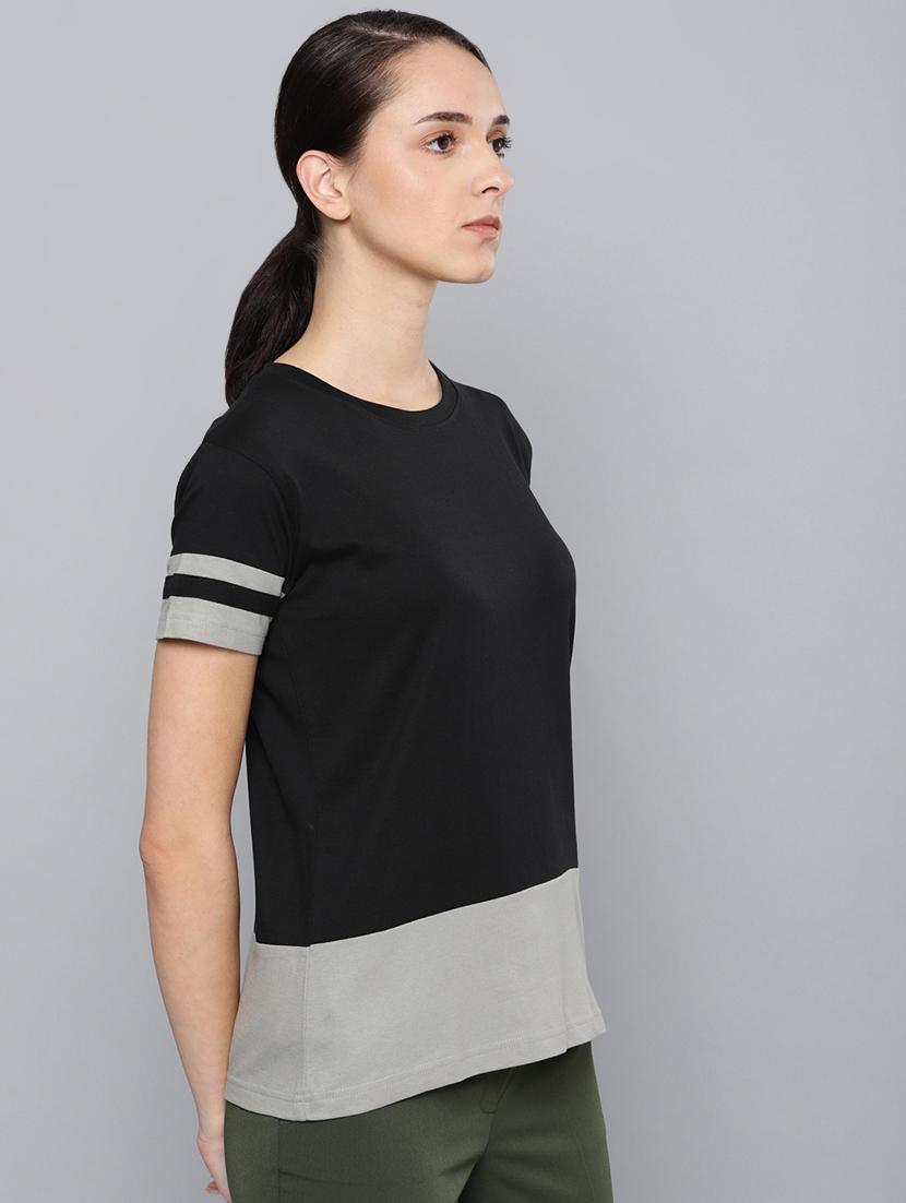 crew neck color block tee - 16670199 - Zoom Image - 2