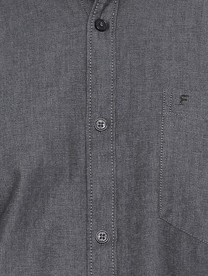 grey solid casual shirt - 16670507 - Standard Image - 5