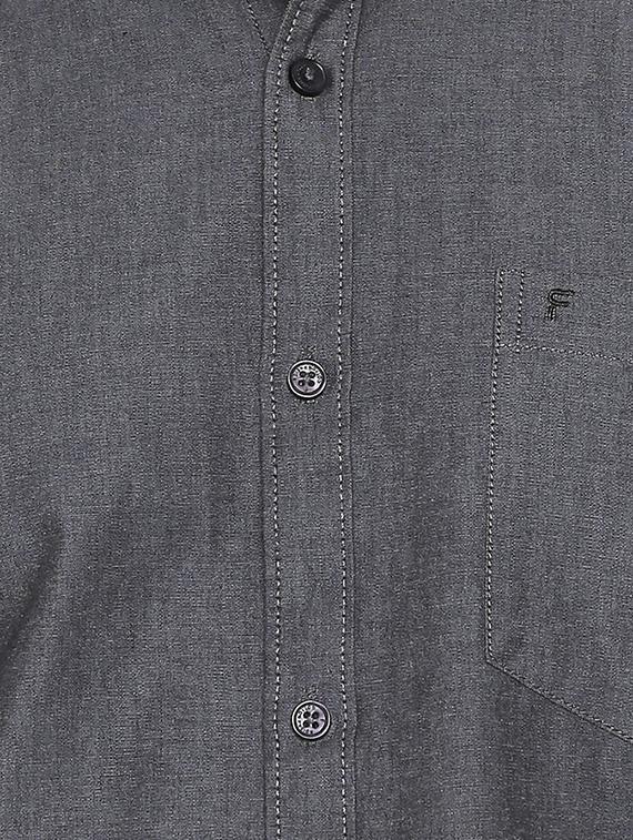 grey solid casual shirt - 16670507 - Zoom Image - 5