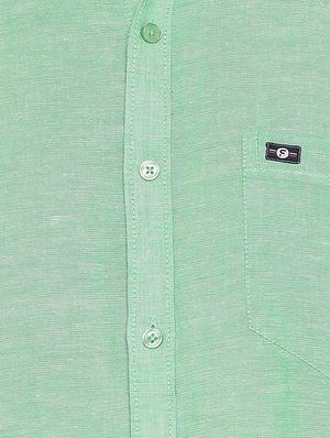 green solid casual shirt - 16670513 - Standard Image - 5