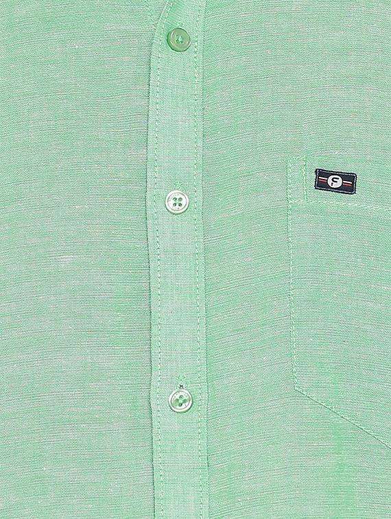 green solid casual shirt - 16670513 - Zoom Image - 5