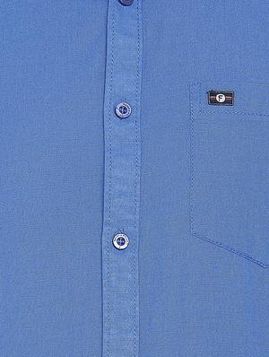 blue solid casual shirt - 16670523 - Standard Image - 5