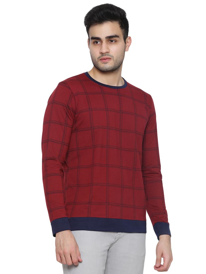maroon checkered t-shirt - 16671210 - Zoom Image - 2