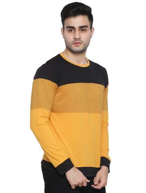 yellow color block striped t-shirt - 16671216 - Standard Image - 2