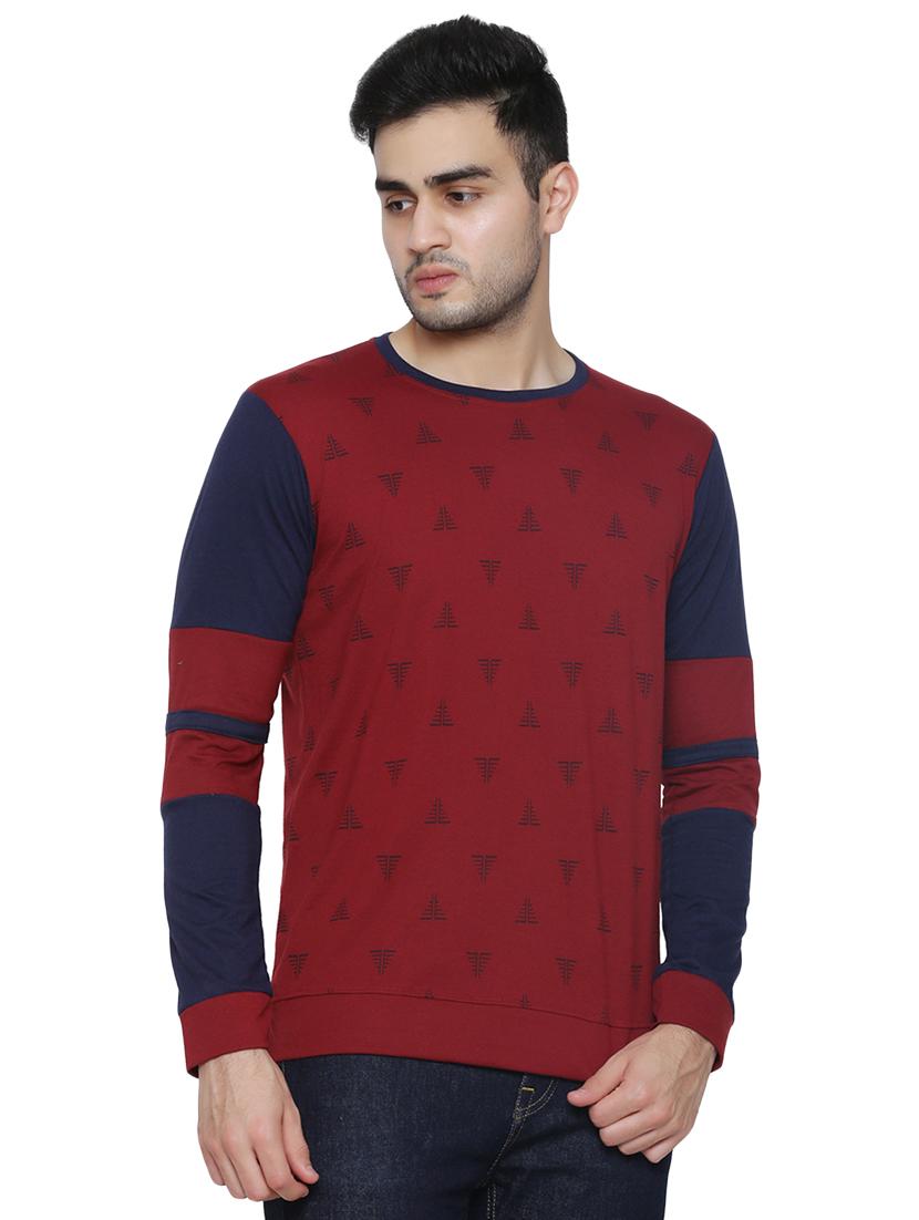 maroon printed t-shirt - 16671218 - Zoom Image - 2