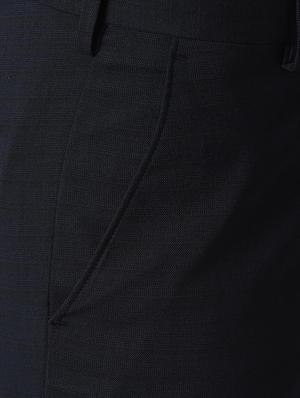 navy blue textured flat front formal trouser - 16672025 - Standard Image - 5