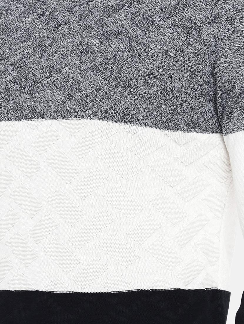 white color block pullover - 16672129 - Zoom Image - 5
