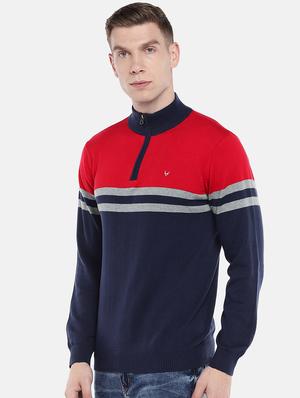red color block pullover - 16672157 - Standard Image - 2
