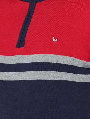 red color block pullover - 16672157 - Standard Image - 5