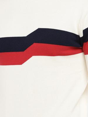 white chevron print pullover - 16672165 - Standard Image - 5