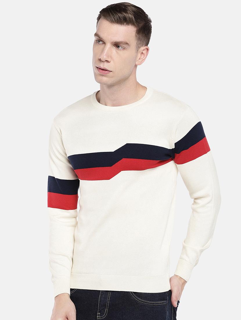 white chevron print pullover - 16672165 - Zoom Image - 2