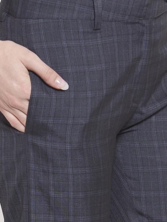 high rise checkered flat front trousers - 16672329 - Zoom Image - 5