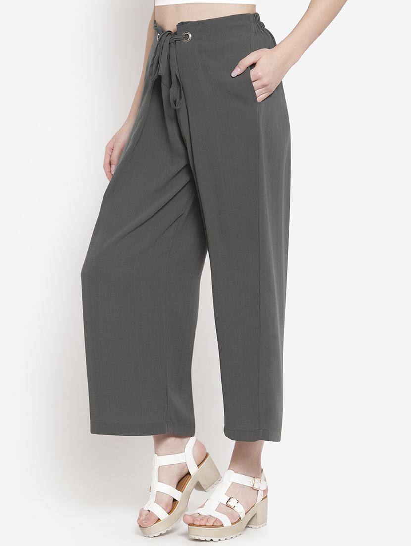 drawstring tie knot wide leg trouser - 16672332 - Zoom Image - 2