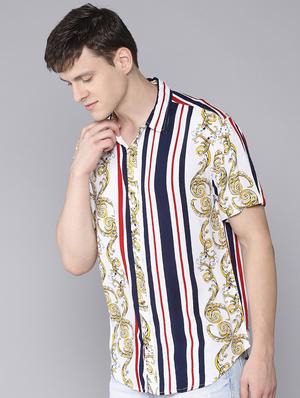 white printed casual shirt - 16672645 - Standard Image - 2