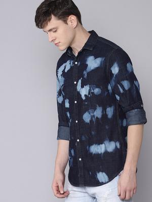 blue printed casual shirt - 16672660 - Standard Image - 2