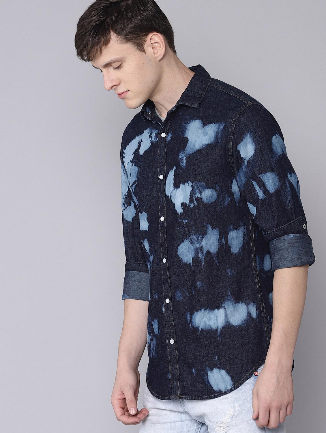 blue printed casual shirt - 16672660 - Zoom Image - 2