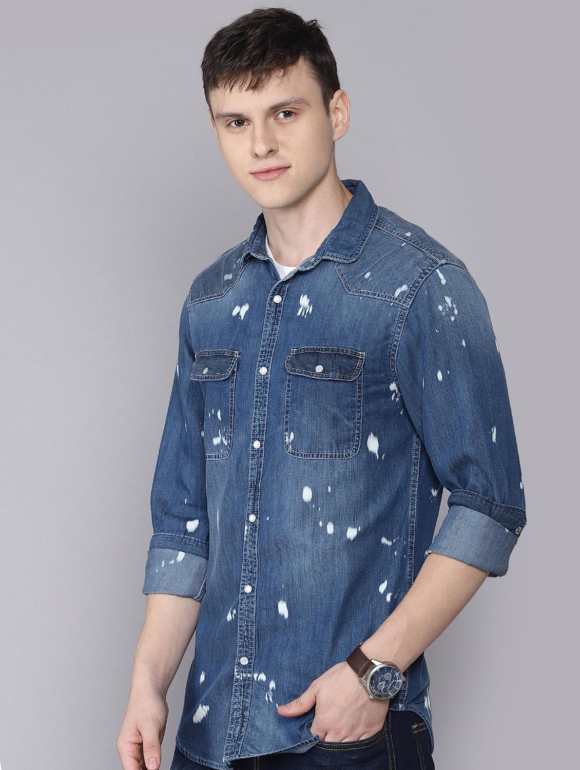 blue printed casual shirt - 16672661 - Zoom Image - 2