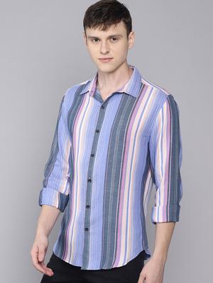light blue striped casual shirt - 16672680 - Standard Image - 2