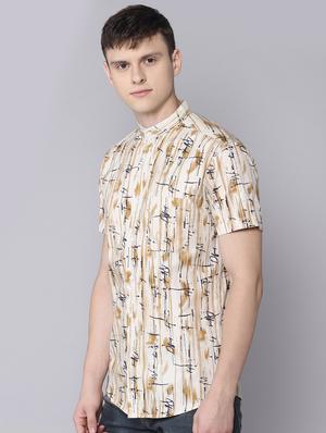 beige printed casual shirt - 16672682 - Standard Image - 2