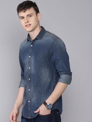blue faded casual shirt - 16672687 - Standard Image - 2